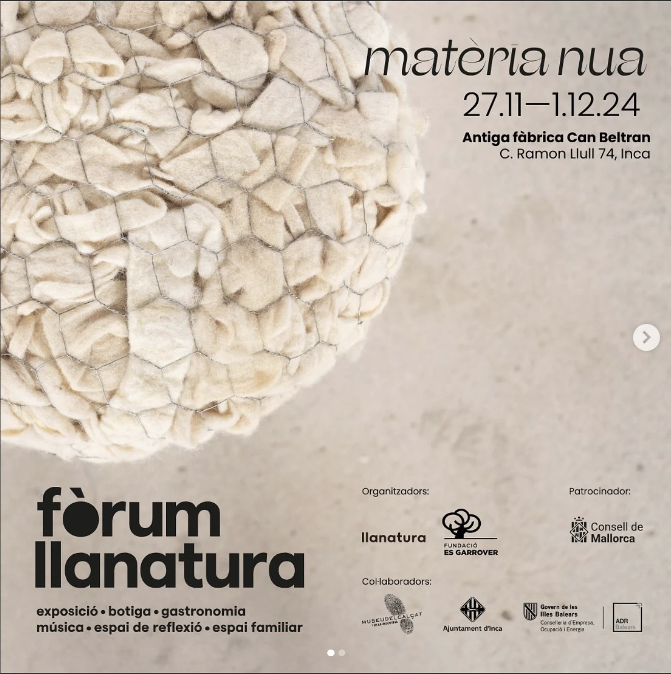 El jueves se inaugura el Fòrum Llanatura, la primera plataforma social y cultural para impulsar una Mallorca circular, cooperativa y regenerativa